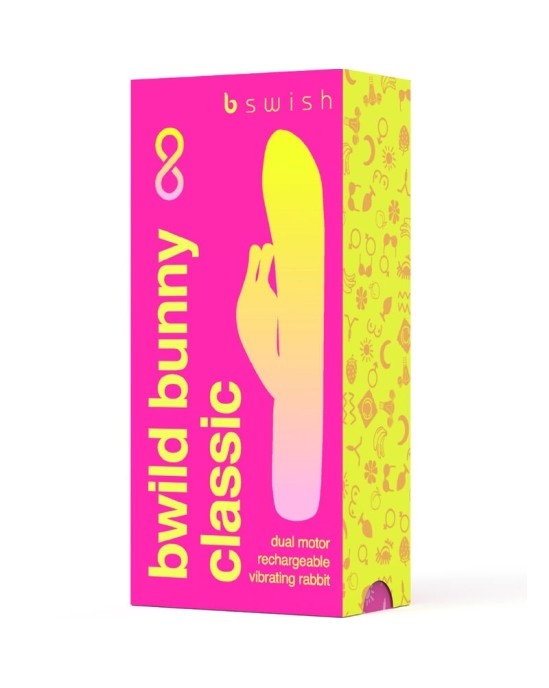 B Swish BWILD BUNNY INFINITE CLASSIC SILICONE RECHARGEABLE VIBRATOR SUNSET rozā