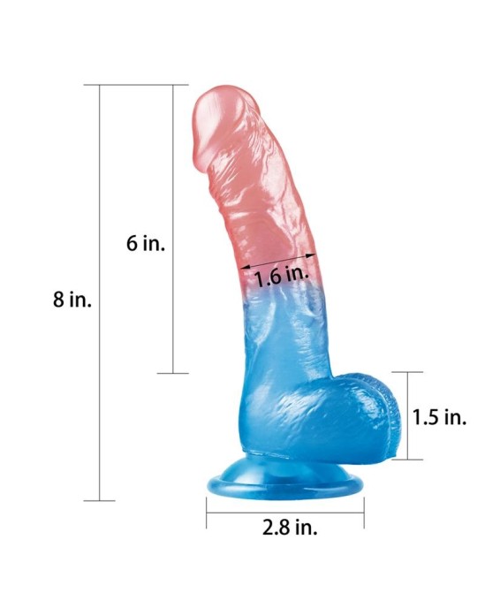 Lovetoy Dildo Dazzle Studs 8 Pink and Blue