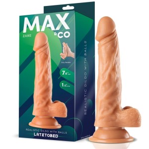 Max & Co Zane Realistic dildo ar sēklinieku mīkstumu 7,6 - 19,5 cm