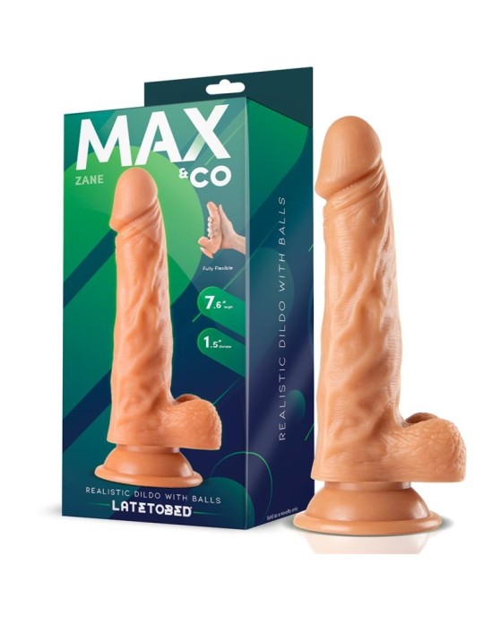 Max & Co Zane Realistic Dildo with Testicles Flesh 7,6 - 19.5 cm