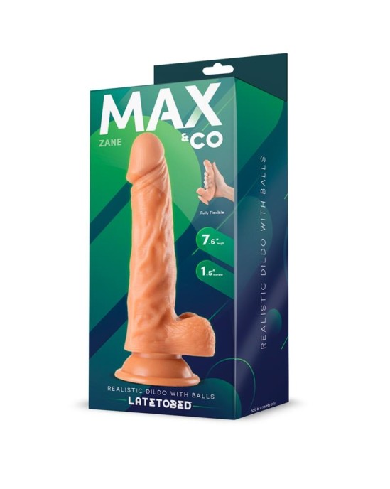 Max & Co Zane Realistic Dildo with Testicles Flesh 7,6 - 19.5 cm