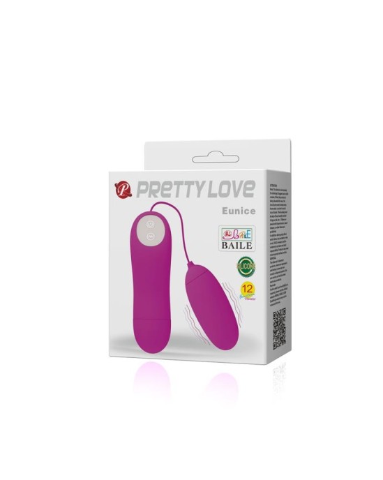 Prettylove Diezgan mīlestības vibrējošā ola Eunice Purple