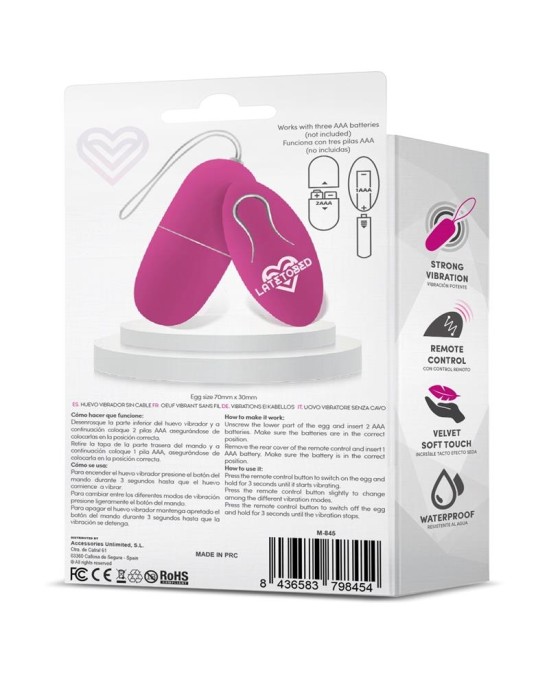 Latetobed Ecopurple Vibrating Egg with Remote Control