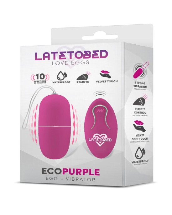 Latetobed Ecopurple vibrējošā ola ar tālvadības pulti