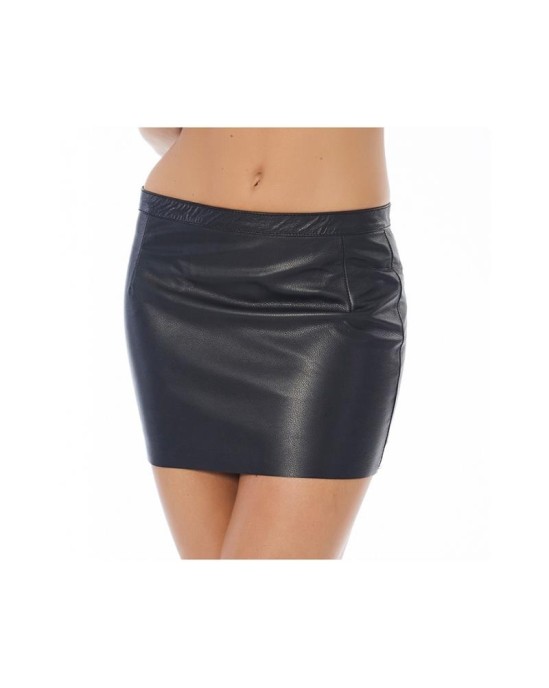 Bondage Play Leather Mini Skirt with Zipper