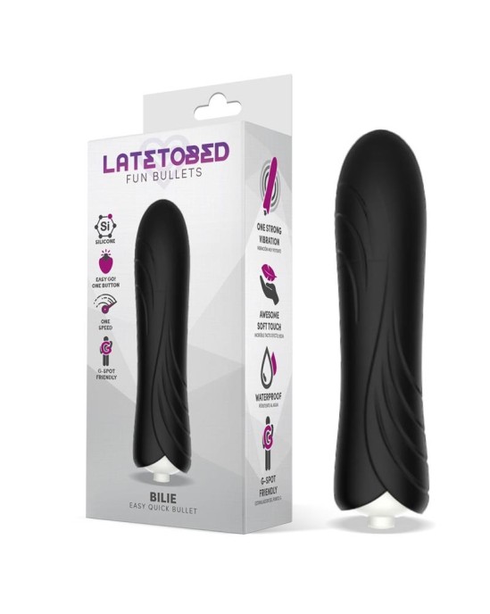 Latetobed Bilie Easy Quick Vibrating Bullet Silikona melns