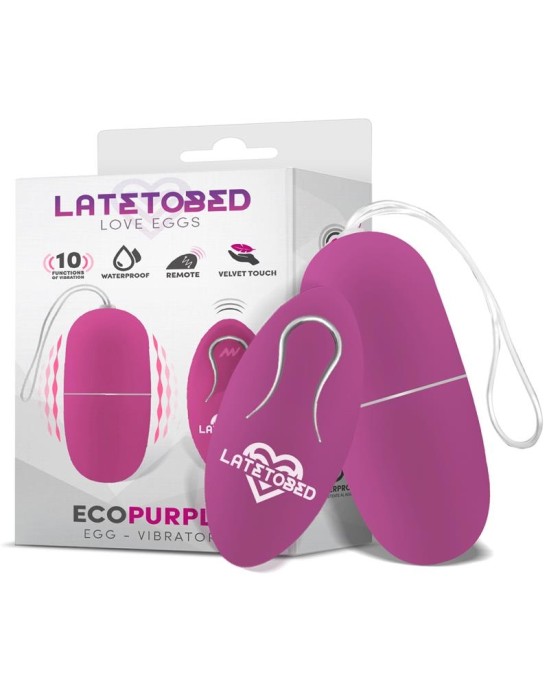 Latetobed Ecopurple вибрирующее яйцо с дистанционным управлением