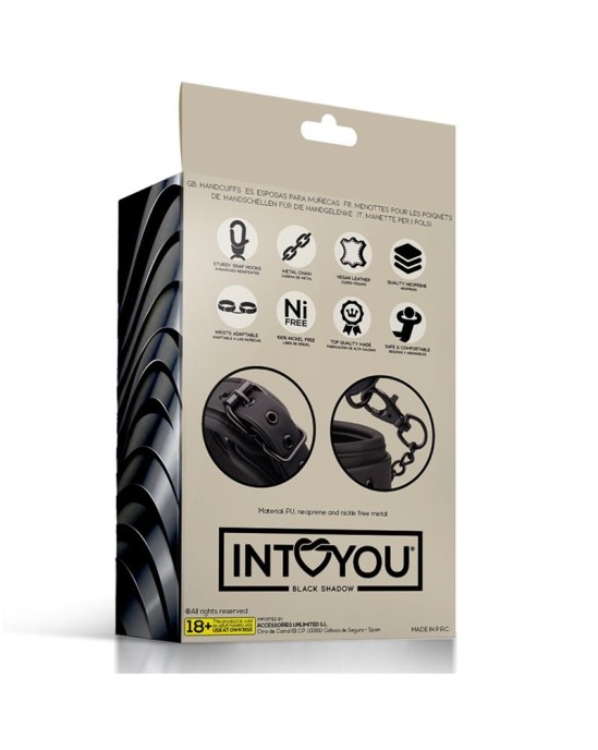 Intoyou Black Shadow Roku dzelži Vegan Leather