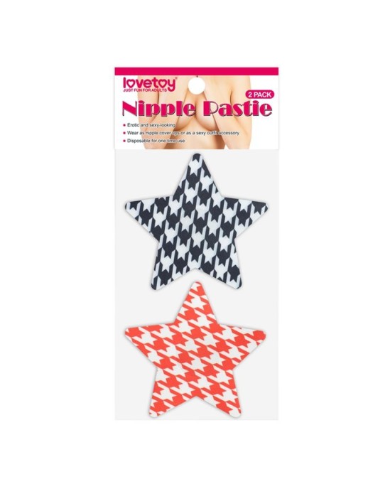 Lovetoy Pack Nipple Covers Star Red and Black