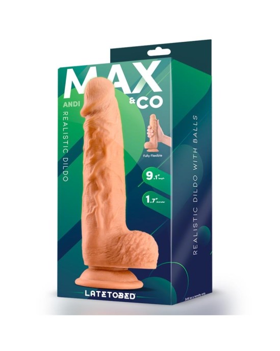 Max & Co Andi Realistic Dildo with Testicles 9.1 Flesh