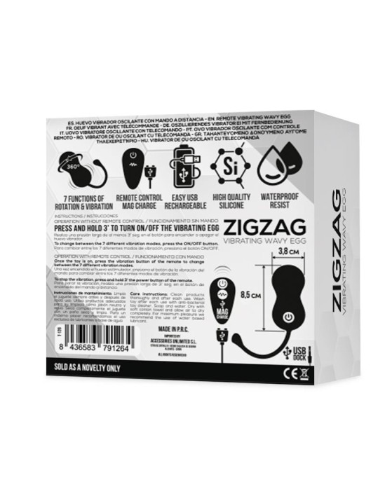 Tardenoche Zigzag Vibrating and Zigzagging Egg with Remote Control