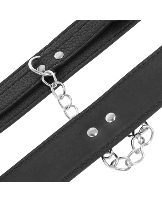 Darkness Bondage DARKNESS - BLACK TEXTURED LEATHER HANDCUFFS