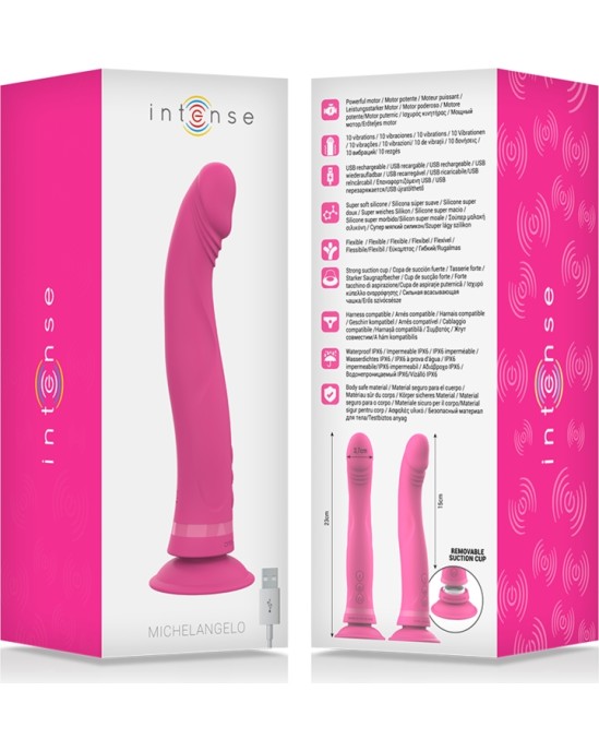 Intense Fun INTENSE - MICHELANGELO DILDO VIBRATOR SILICONE PINK