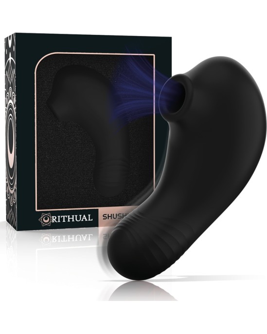 Rithual SHUSHU PRO STIMULATOR CLITORAL 2 POWERFULL MOTORS melns