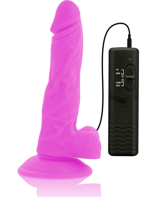 Diversia Elastīgs Vibrējošs Dildo 18 CM - violets