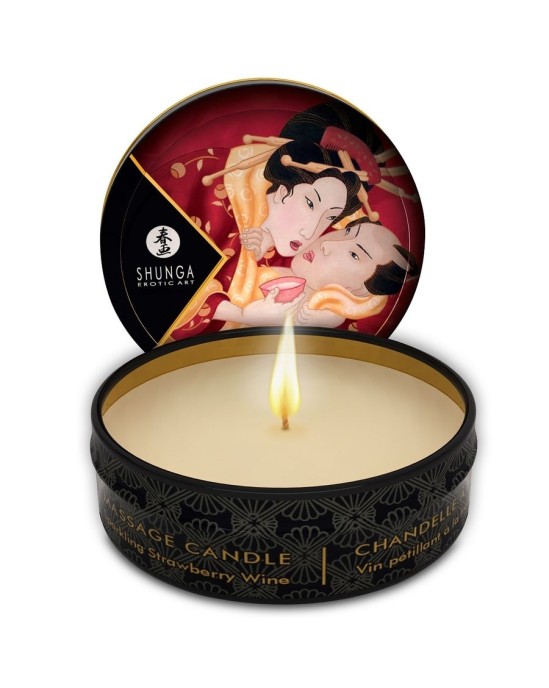 Shunga Candles SHUNGA - MINI GĪSTĪBA AR SVEČU GAISMAS ZEEMĒM UN CAVA MASĀŽAS SVECE 30 ML