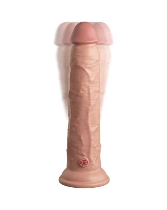 King Cock ELITE — REĀLISTS DILDO VIBRATORS UN SILIKONA TĀLVADĪBAS PULTS 23 CM