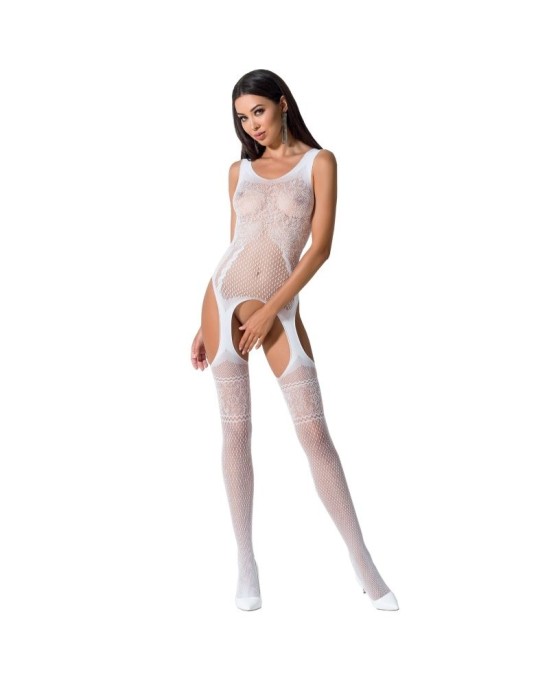 Passion Woman BS061 Balta BODYSTOCKING Viens izmērs