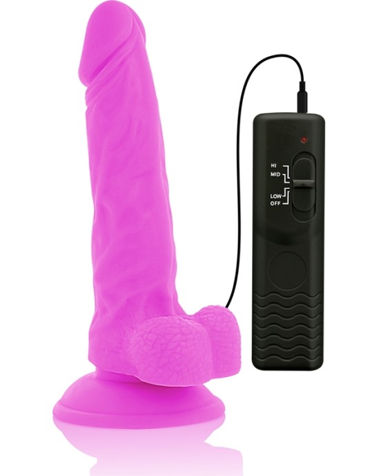 Diversia Elastīgs Vibrējošs Dildo 18 CM - violets