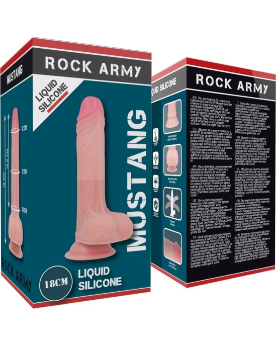 Rock Army ROCKARMY — ŠĶIDRĀ SILIKONA PREMIUM MUSTANG REALISTIC 18 cm