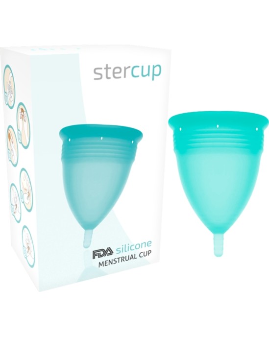 Stercup MENSTRUĀLĀS KAUZES IZMĒRS S AQUAMARINA KRĀSA FDA SILIKONS