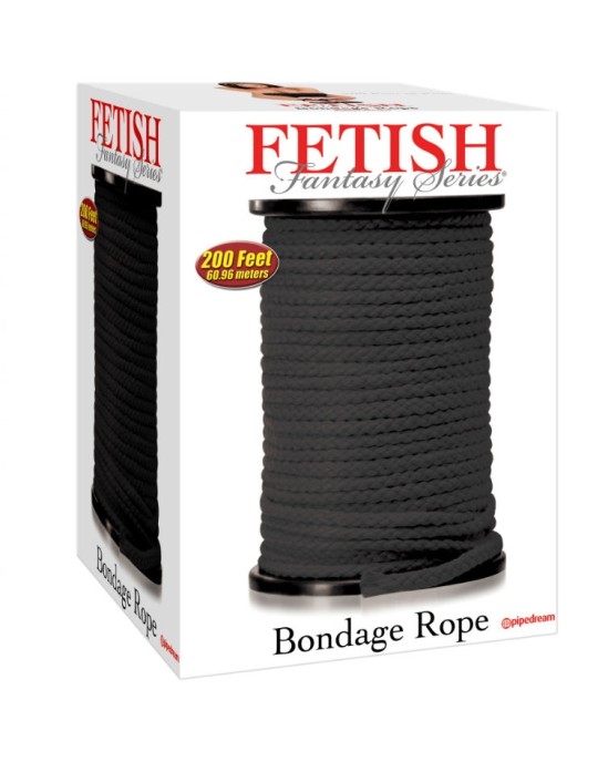 Fetish Fantasy Series BONDAGE ROPE BLACK 60.96 METERS