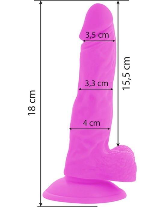 Diversia Elastīgs Vibrējošs Dildo 18 CM - violets