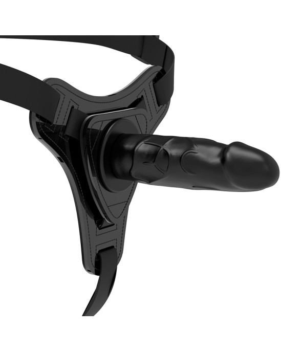 Fetish Submissive Harness REĀLISTS MELNS SILIKONS 15 CM