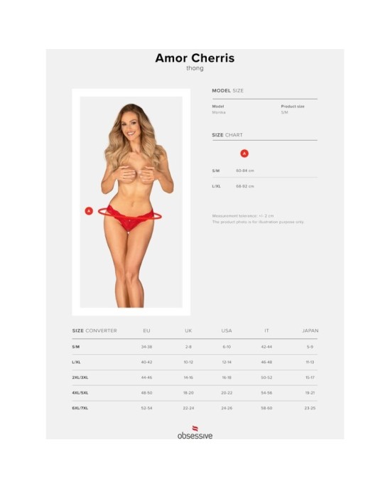 Obsessive Panties & Thong Obsessive - ТРИНГИ AMOR CHERRIS L/XL