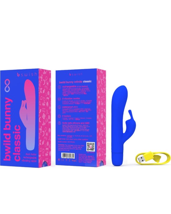 B Swish BWILD BUNNY INFINITE CLASSIC SILICONE RECHARGEABLE VIBRATOR PACIFIC BLUE