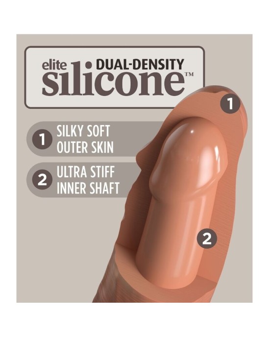 King Cock ELITE - REĀLISTS SILIKONA DILDO 17,8 CM KARAMELE