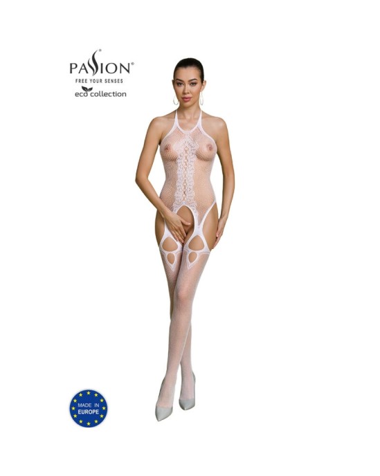 Passion Woman Bodystockings PASSION - ECO COLLECTION BODYSTOCKING ECO BS013 WHITE