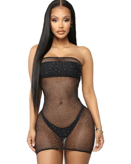 Queen Lingerie SHINNY-DRESS BODYSTOCKING SL