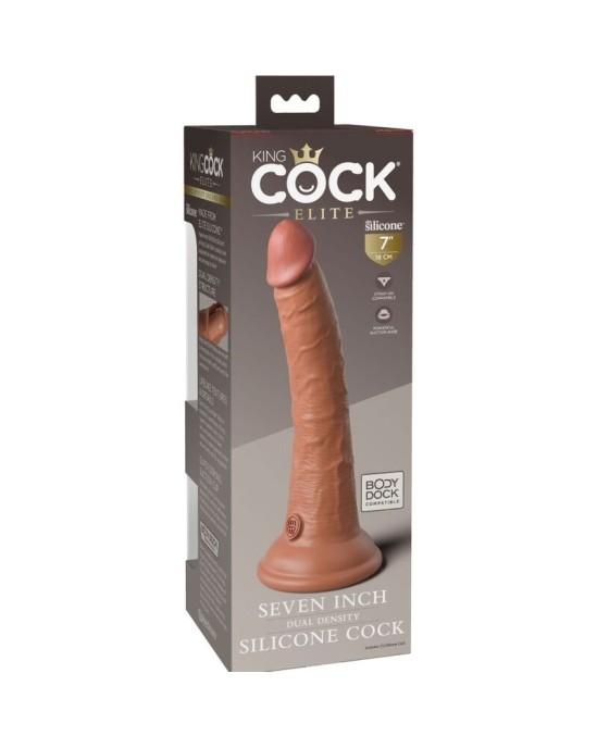 King Cock ELITE - REĀLISTS SILIKONA DILDO 17,8 CM KARAMELE