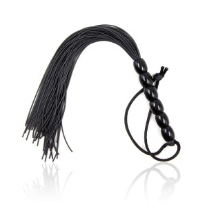 Latetobed Bdsm Line Silicone Flogger with 6 Beads Handle 26 cm Black