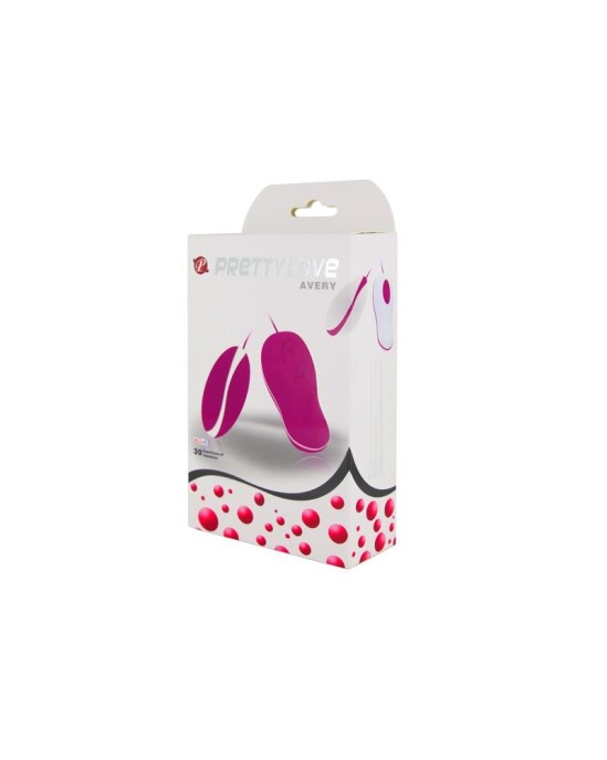 Prettylove Vibrating Egg Avery Pink and White