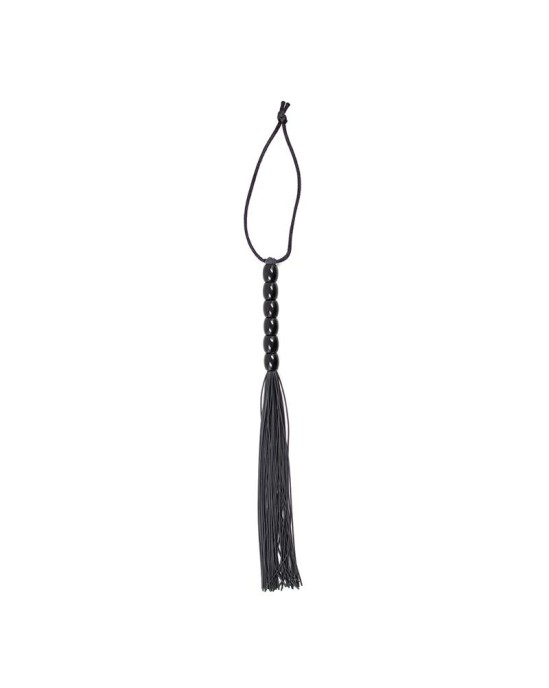 Latetobed Bdsm Line Silicone Flogger with 6 Beads Handle 26 cm Black