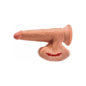 King Cock Trīskāršā blīvuma dildo ar šūpojošām bumbiņām 7 karameles