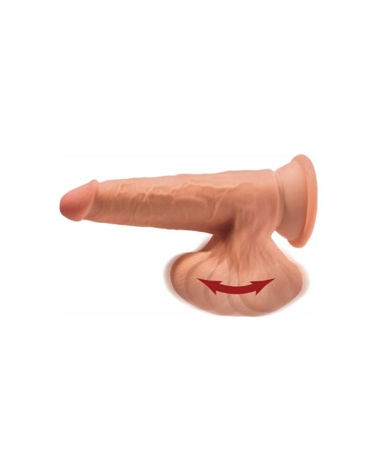 King Cock Trīskāršā blīvuma dildo ar šūpojošām bumbiņām 7 karameles