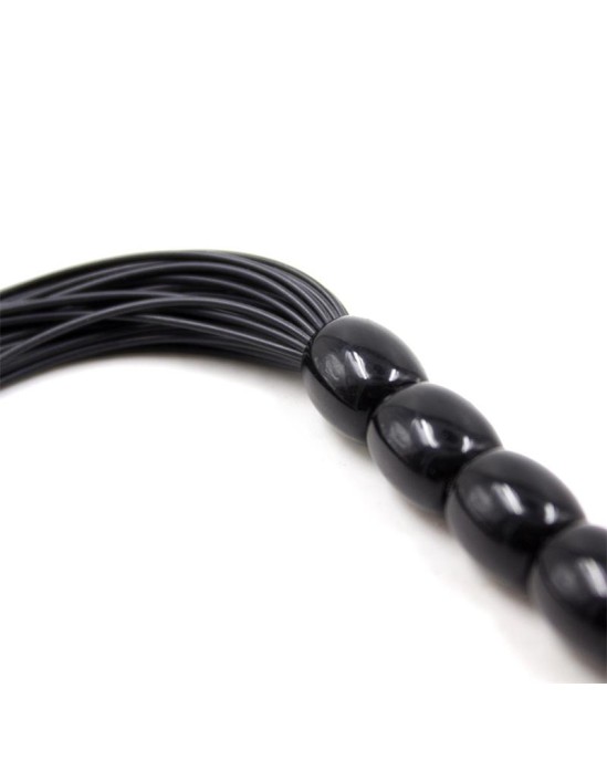 Latetobed Bdsm Line Silicone Flogger with 6 Beads Handle 26 cm Black