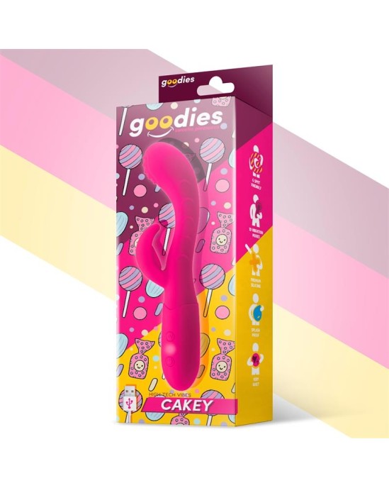 Goodies Силиконовый USB-накопитель Cakey G-Spot и Rabbit Vibe цвета фуксии