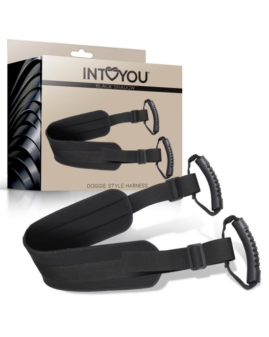 Intoyou Black Shadow Doggie Style Harness Vegan Leather