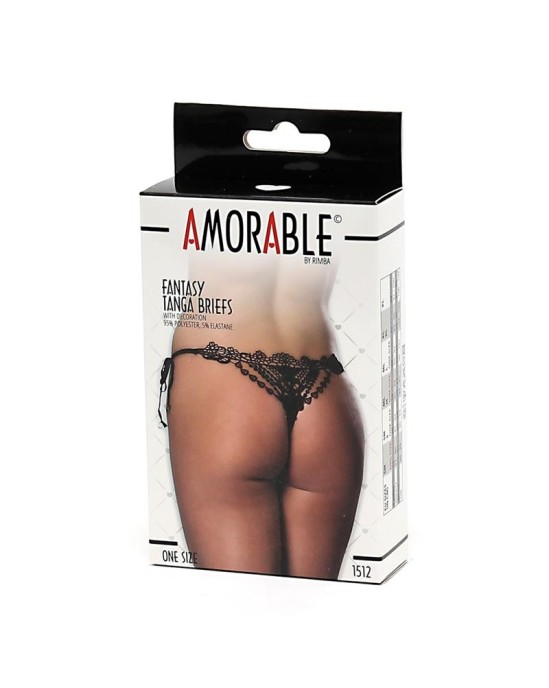 Amorable Thong Fantasy Black One Size