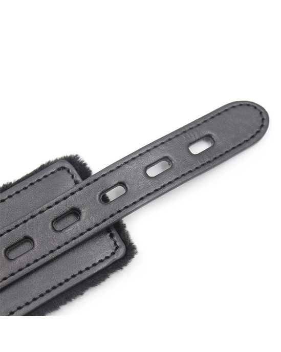 Latetobed Bdsm Line Apkakle ar metāla pavadu melna