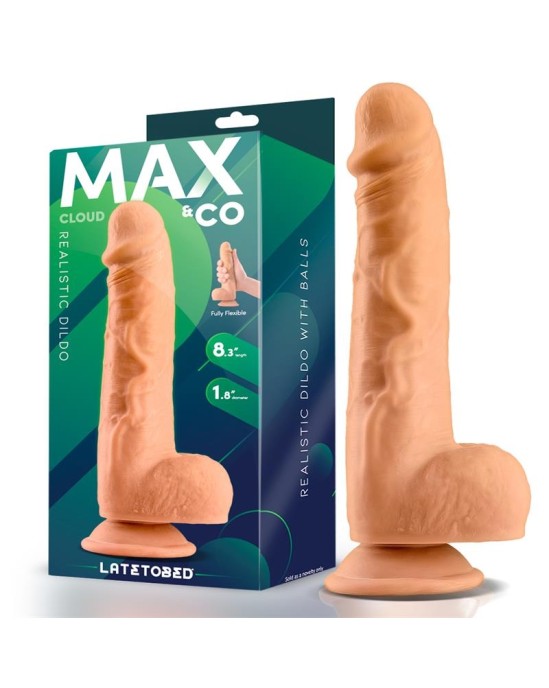 Max & Co Cloud Realistic Dildo with Testicles 8.3 Flesh