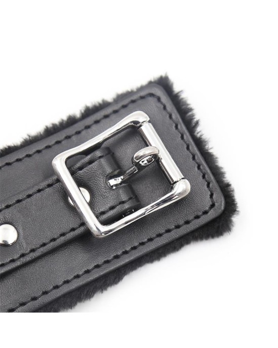 Latetobed Bdsm Line Apkakle ar metāla pavadu melna