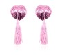 Latetobed Bdsm Line Self-Adhesive Heart Sequin Nipple Cover with Tassel Pink