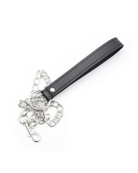 Latetobed Bdsm Line Apkakle ar metāla pavadu melna