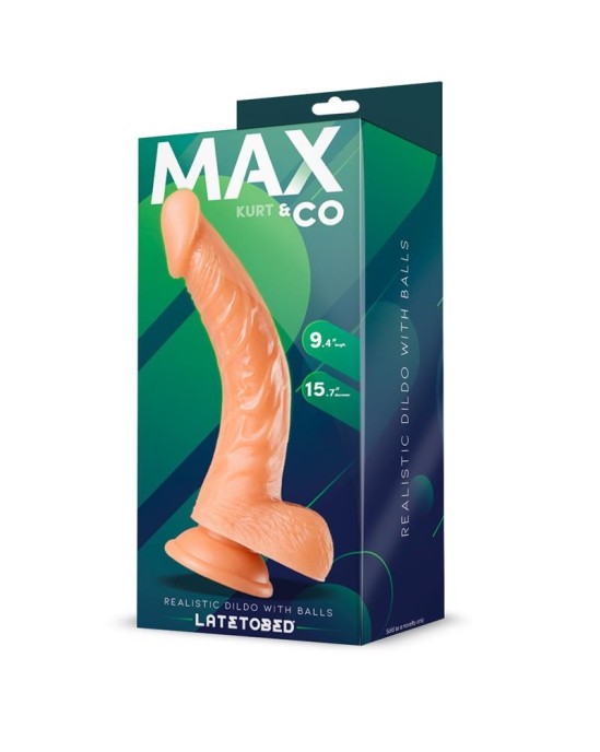 Max & Co Kurt Realistic dildo ar sēklinieku mīkstumu 9,4 - 24 cm