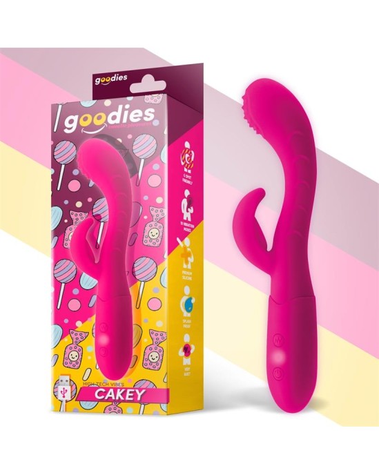 Goodies Силиконовый USB-накопитель Cakey G-Spot и Rabbit Vibe цвета фуксии